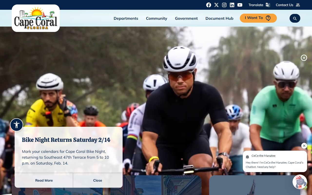 Cape Coral official city website homepage for people search resources