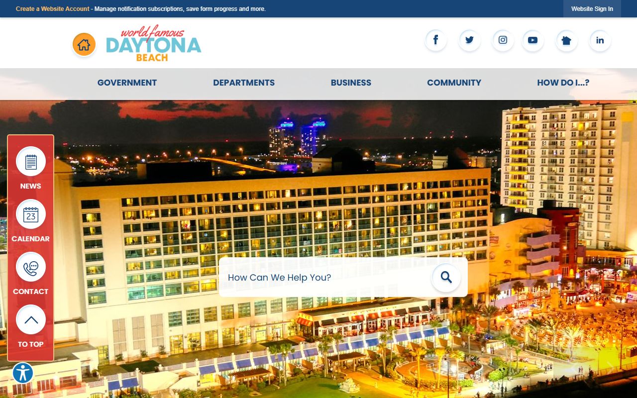 City of Daytona Beach official website for people search records