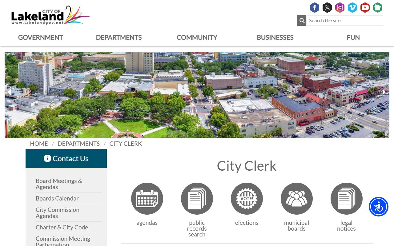 Polk County Clerk of Courts online search portal for Lakeland records