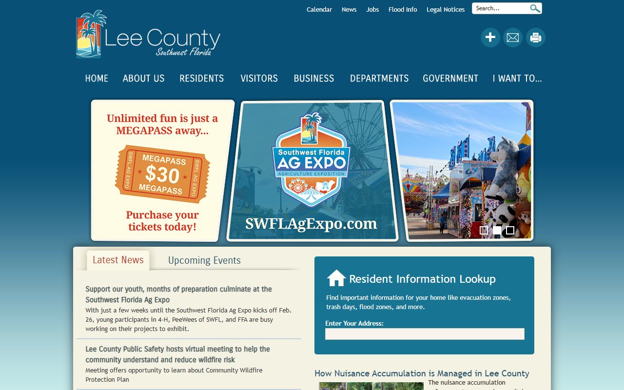 Lee County government website serving Lehigh Acres residents