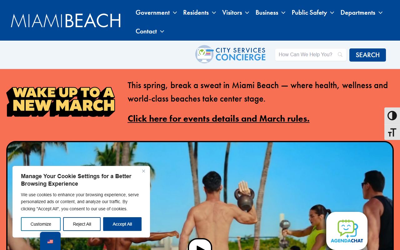 City of Miami Beach official government website for public services