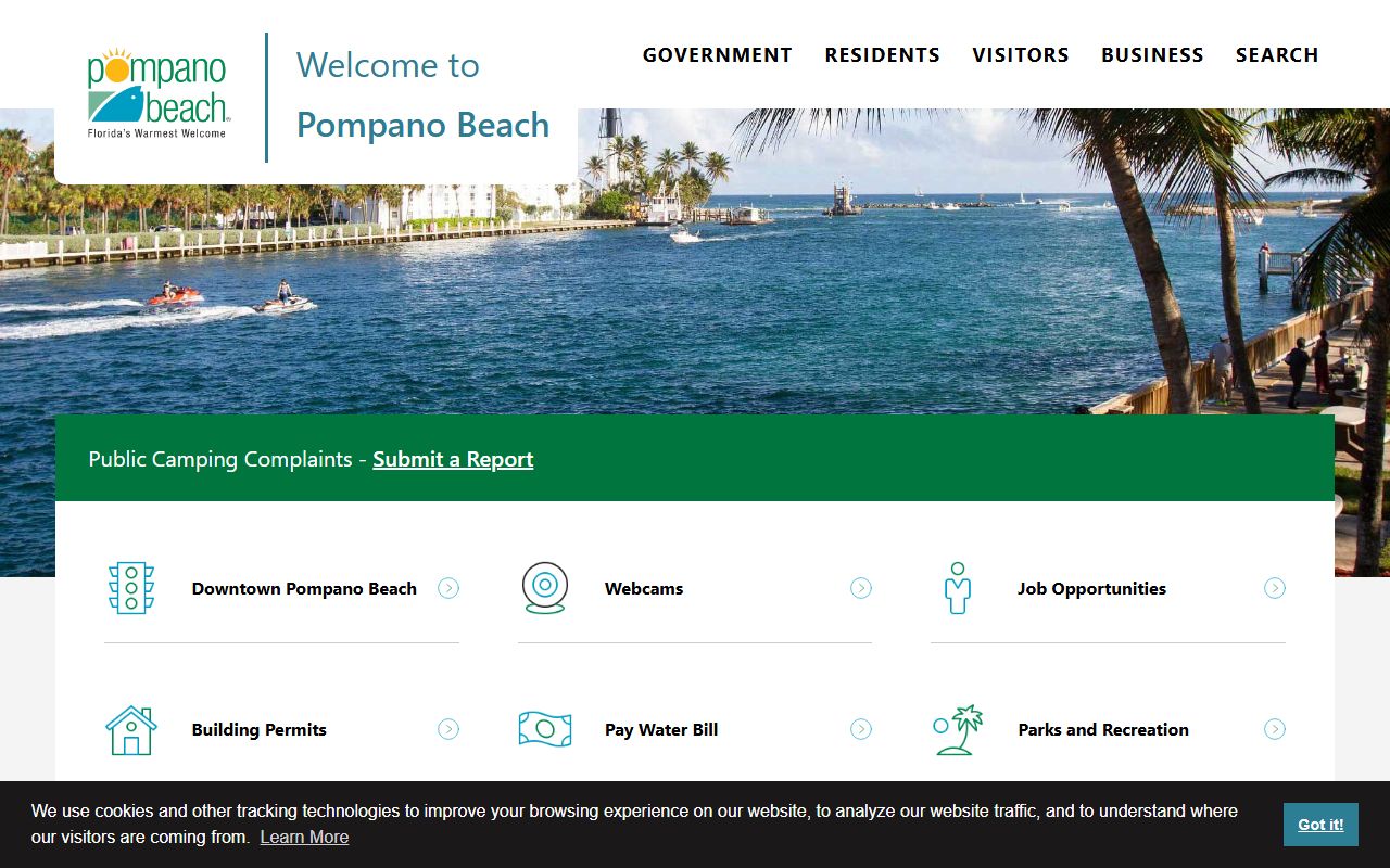 City of Pompano Beach official website for people search resources