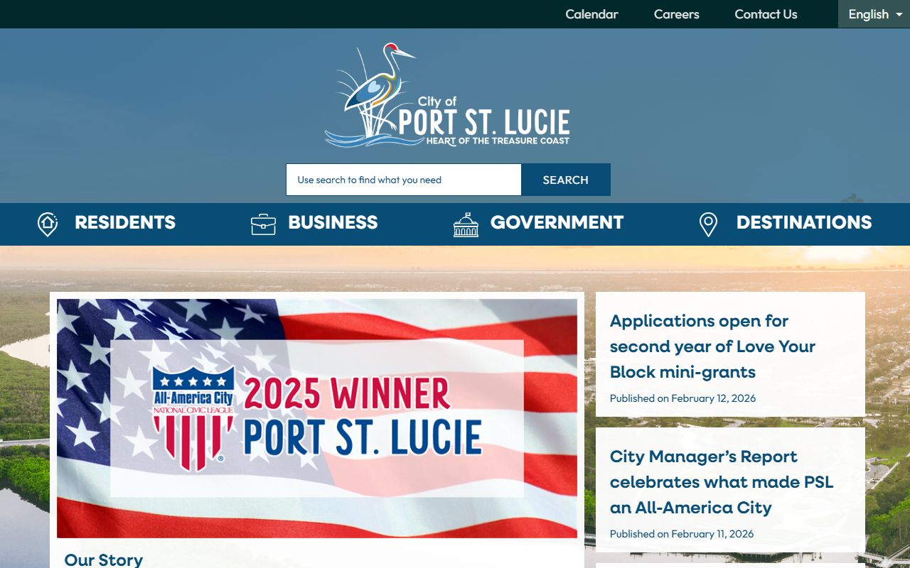 City of Port St. Lucie official website for people search resources