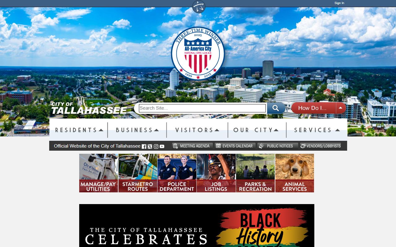 Tallahassee official government website for people search and public records