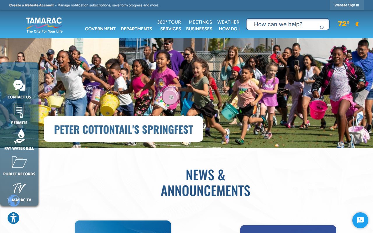 City of Tamarac official website for local people search resources