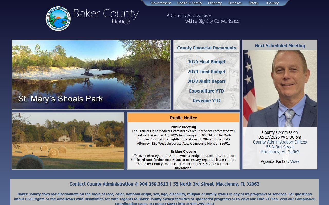 Baker County official website for people search records