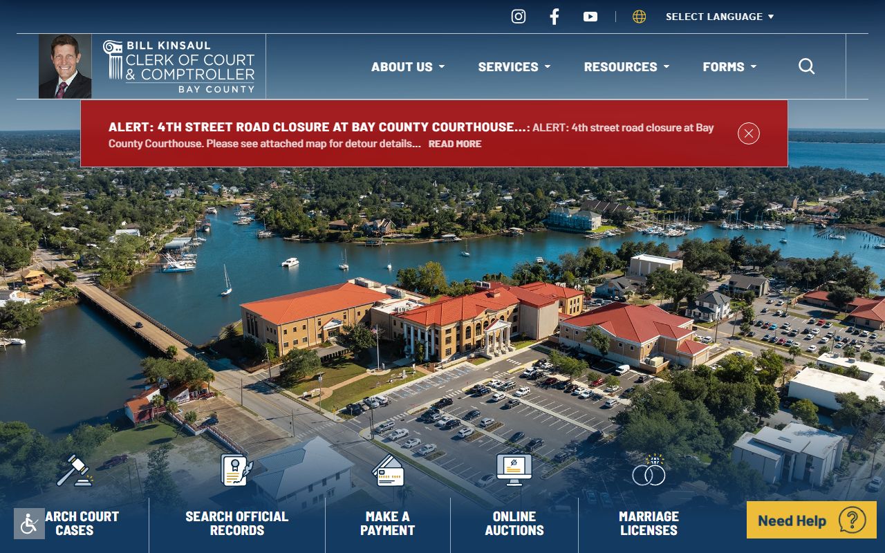 Bay County Clerk of Court website for people search records