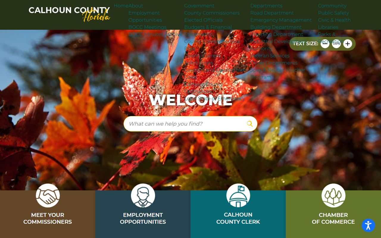 Calhoun County official government website for people search