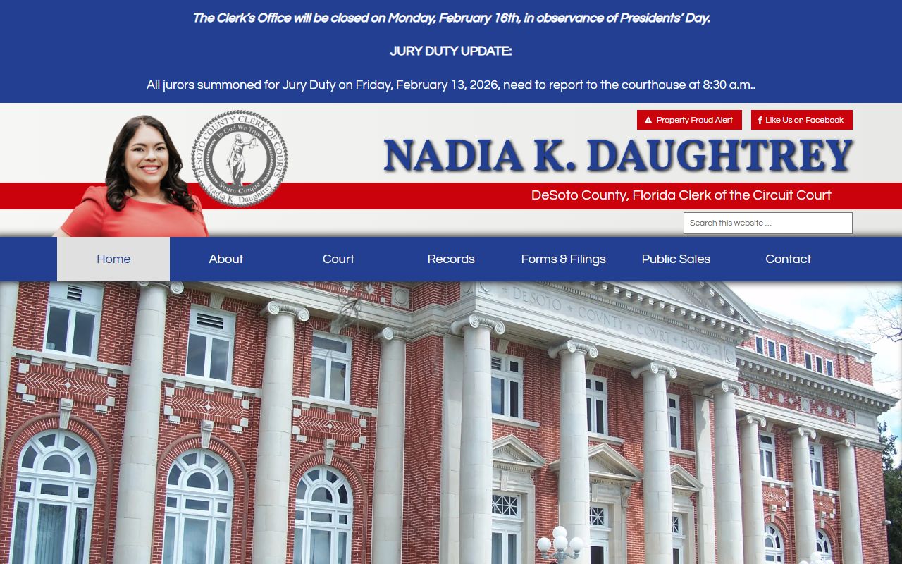 DeSoto County Clerk of Court website for people search records