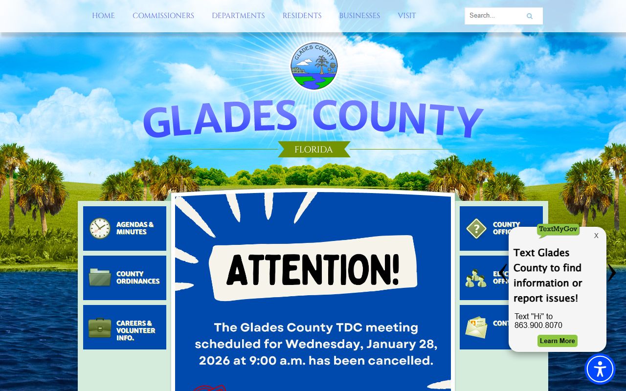 Glades County Florida official government website for people search