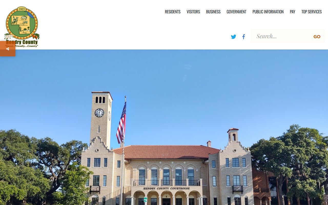 Hendry County Florida government website for people search records