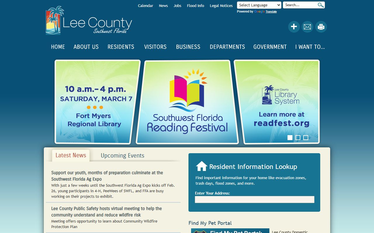 Lee County Florida official government website for people search records