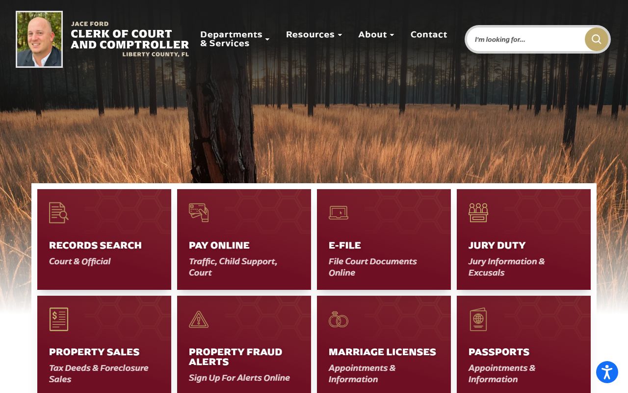 Liberty County Clerk of Court website for people search records