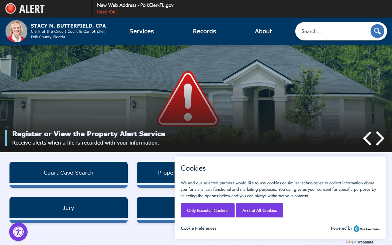 Polk County Clerk of Court website for people search records