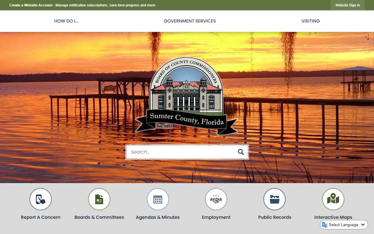 Sumter County official government website for people search