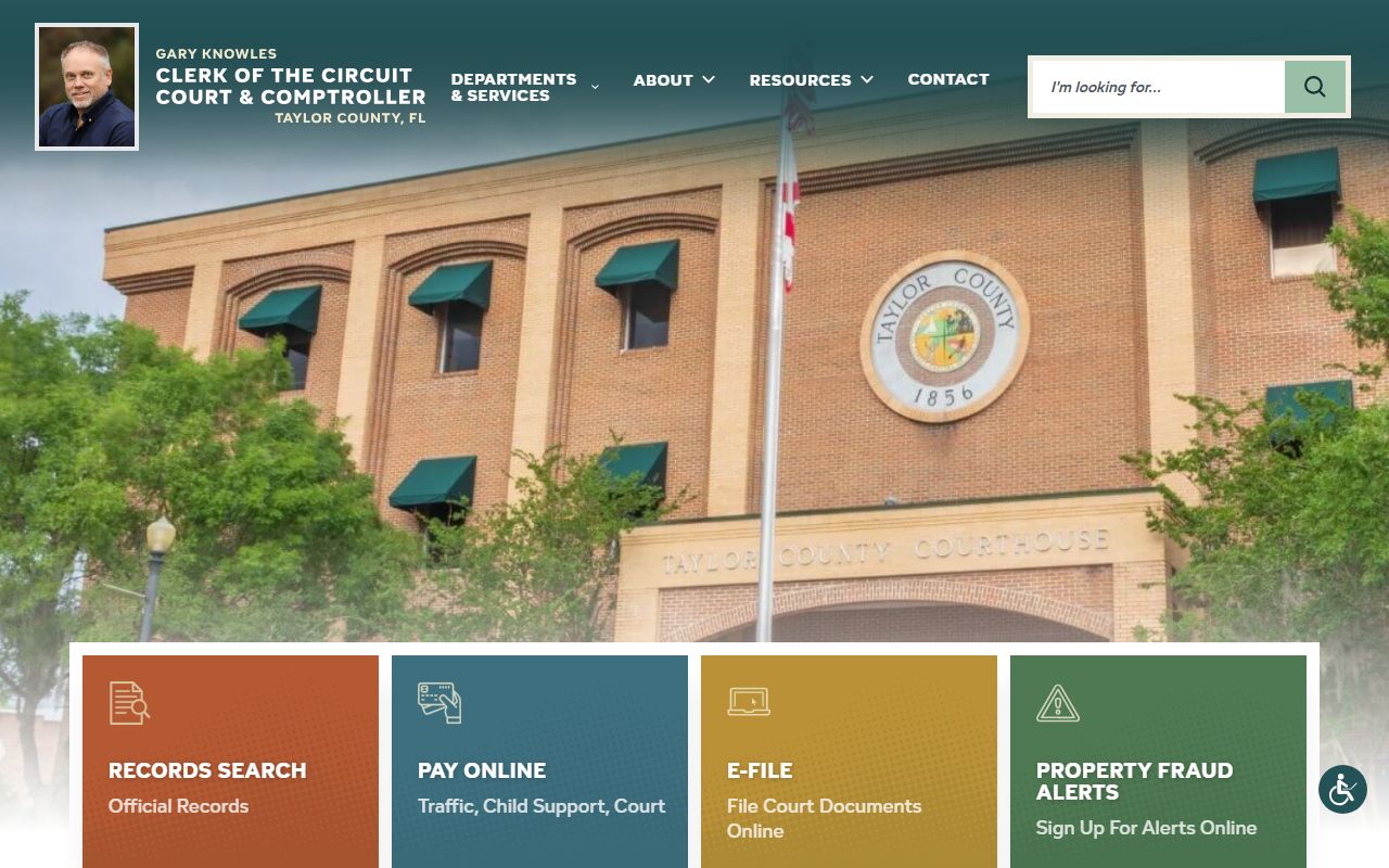 Taylor County Clerk of Court website for people search records